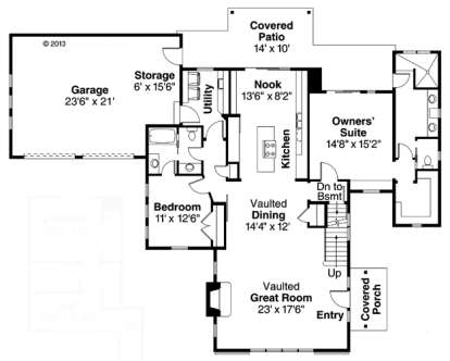 Floorplan 1 for House Plan #035-00634