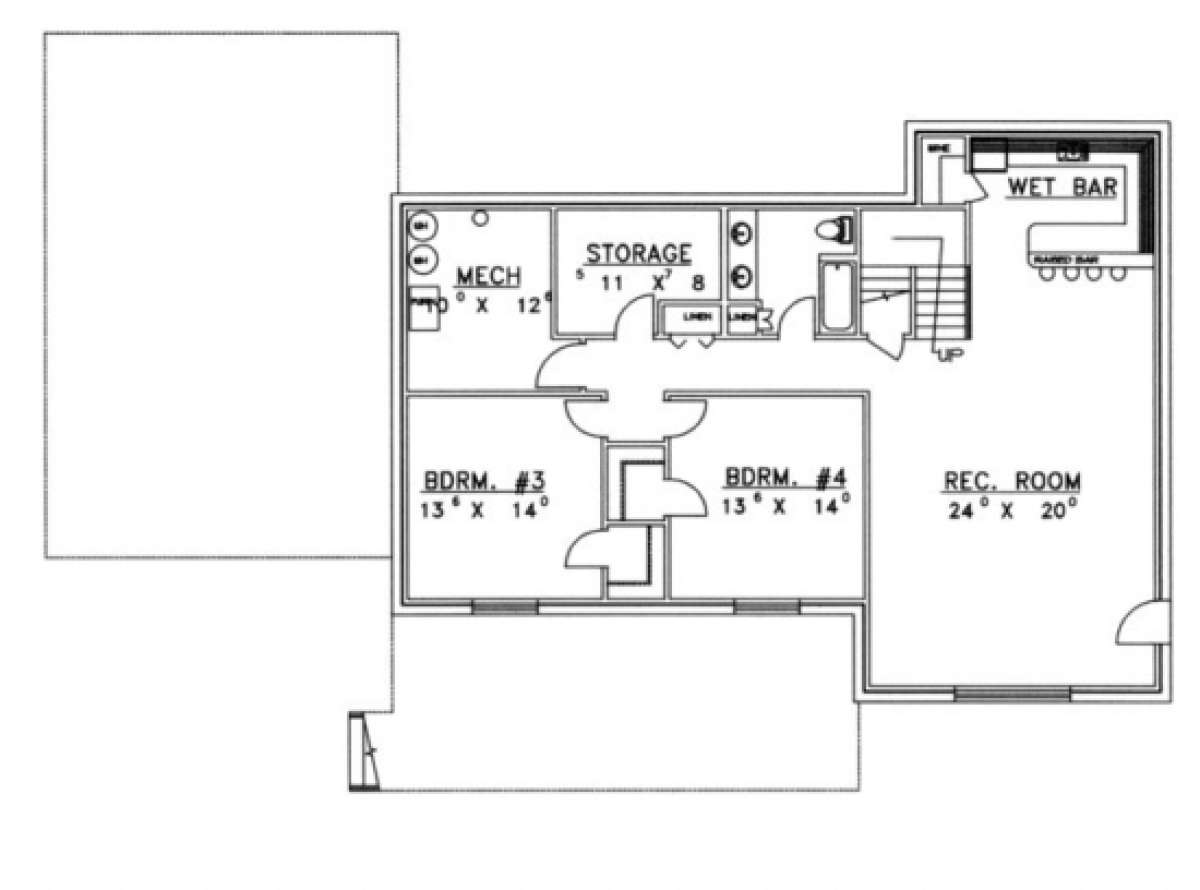 Basement Floor for House Plan #039-00305