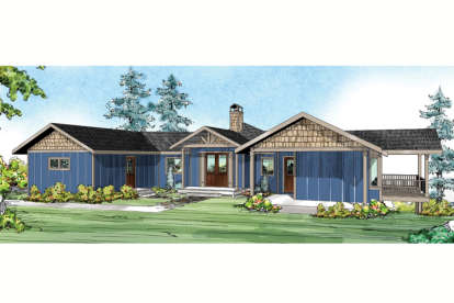 Lake Front House Plan #035-00635 Elevation Photo