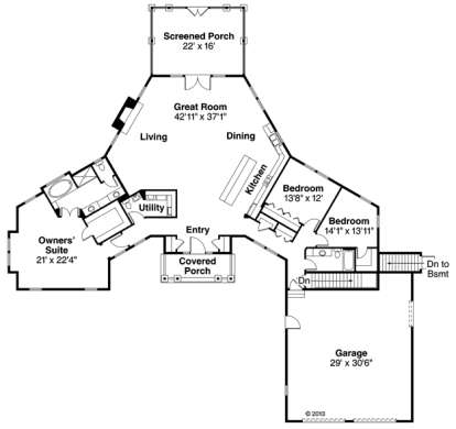 Main Floor for House Plan #035-00636