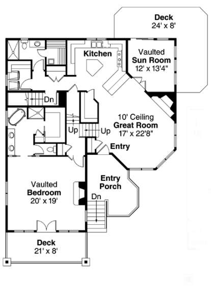 Floorplan 1 for House Plan #035-00638