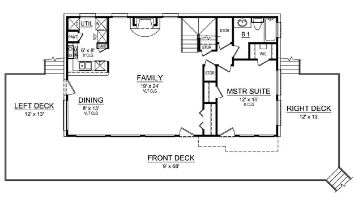 Floorplan 1 for House Plan #5445-00001