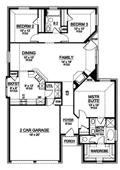 Floorplan 1 for House Plan #5445-00002