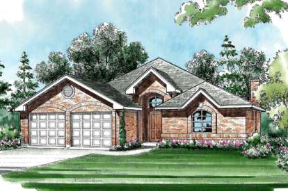 Ranch House Plan #5445-00005 Elevation Photo