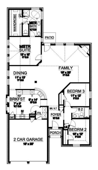 Floorplan 1 for House Plan #5445-00005