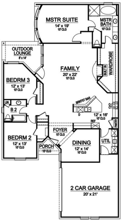 Floorplan 1 for House Plan #5445-00008
