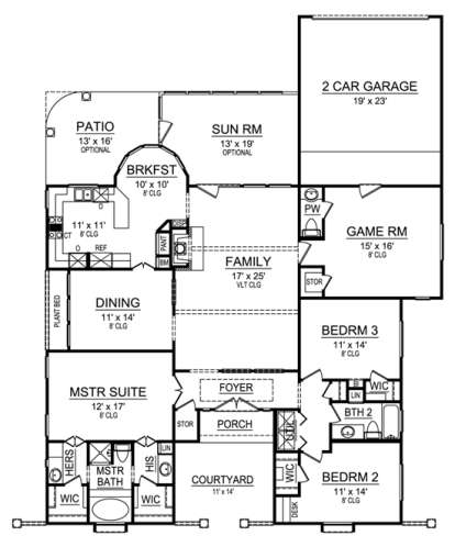 Floorplan1 for House Plan #5445-00009