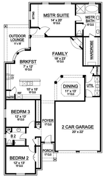 Floorplan1 for House Plan #5445-00011