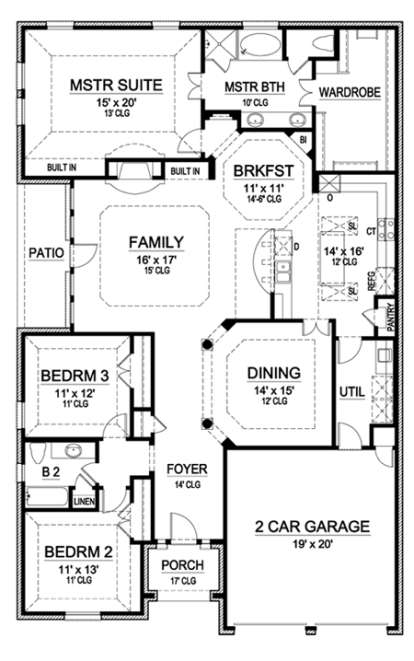 Floorplan 1 for House Plan #5445-00014