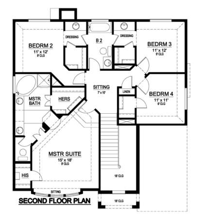 Floorplan 2 for House Plan #5445-00016
