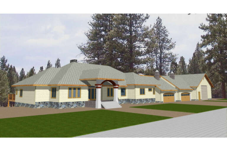 House Plan House Plan #1630 Angled Front Elevation