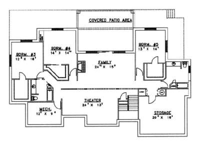 Basement Floor for House Plan #039-00306