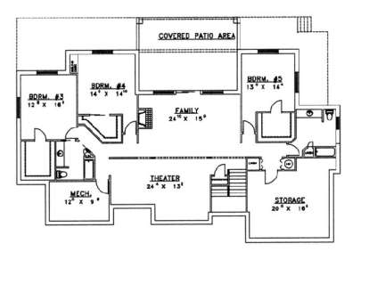 Basement Floor for House Plan #039-00306