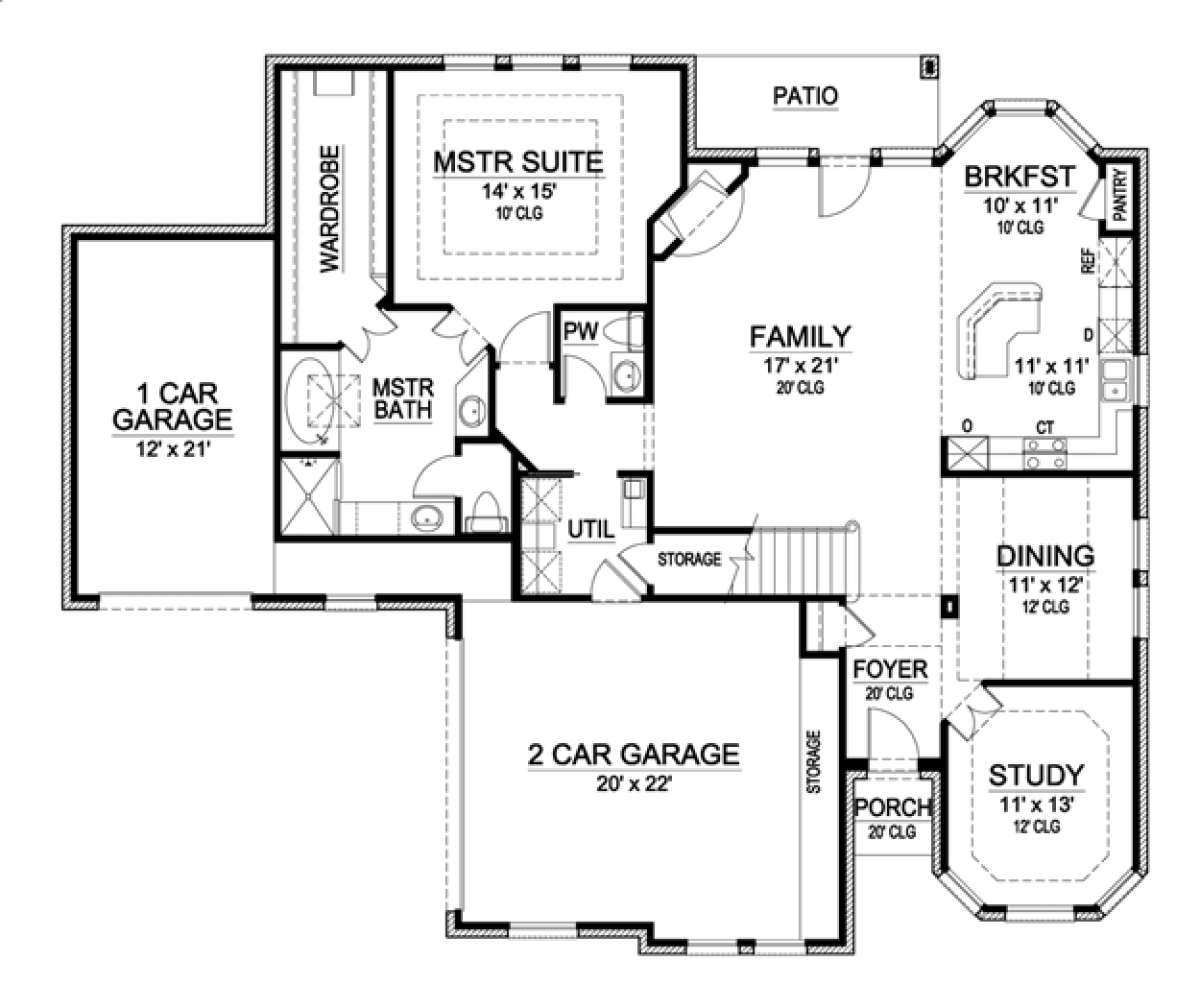 Floorplan 1 for House Plan #5445-00022