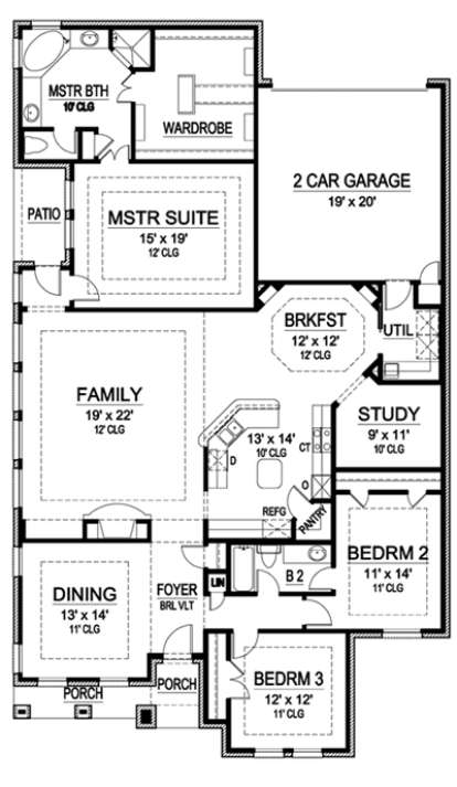Floorplan 1 for House Plan #5445-00023