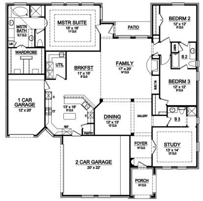 Floorplan 1 for House Plan #5445-00027