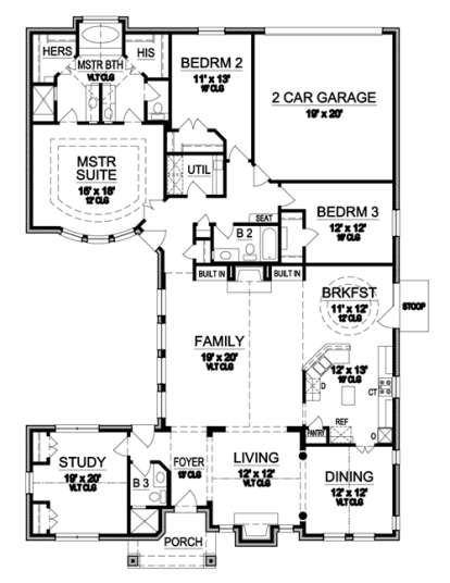 Floorplan 1 for House Plan #5445-00028