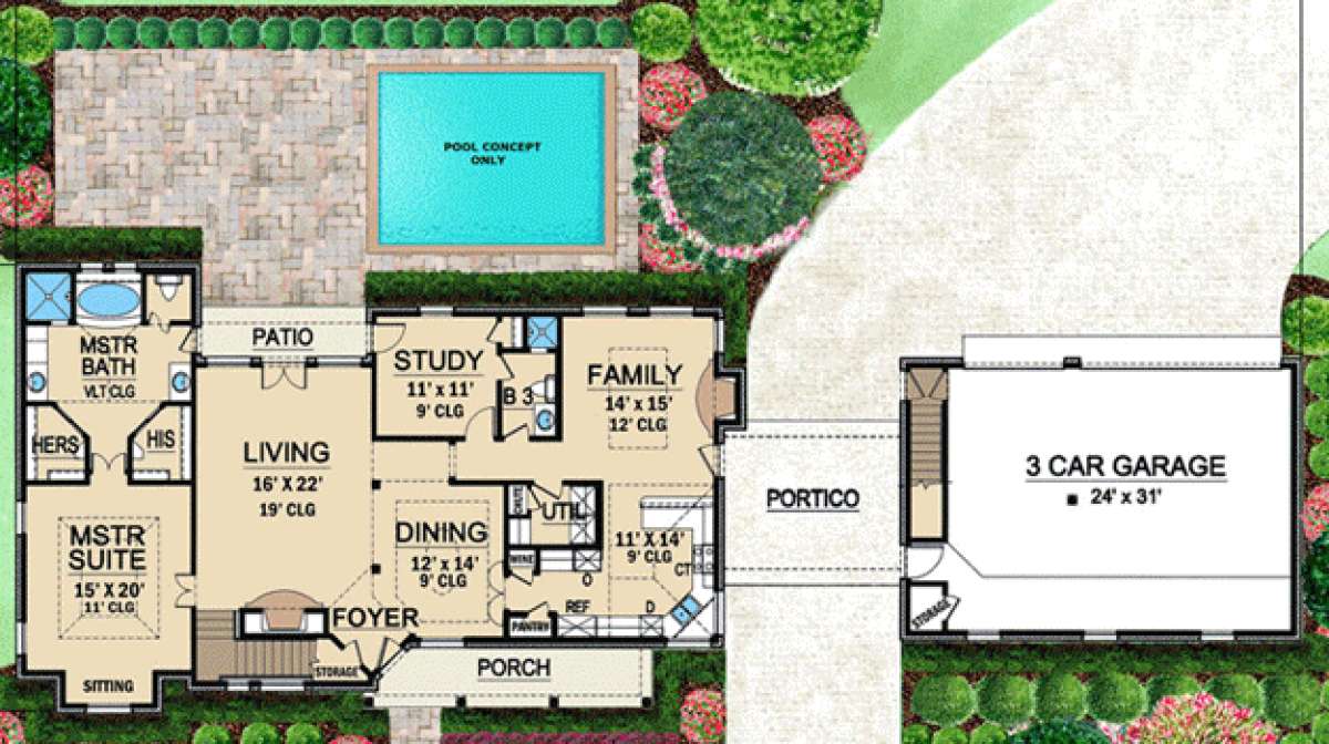 Floorplan 1 for House Plan #5445-00030