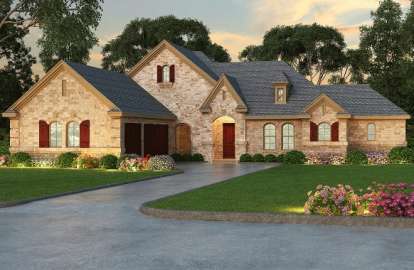 European House Plan #5445-00031 Elevation Photo