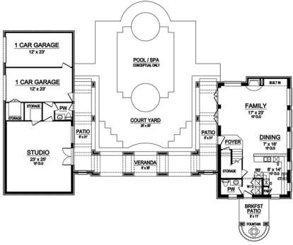 Floorplan 1 for House Plan #5445-00033