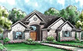 European House Plan #5445-00034 Elevation Photo