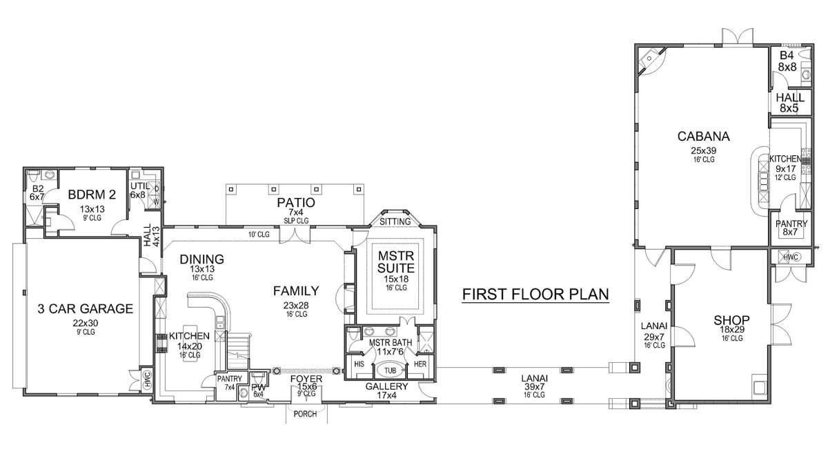 Floorplan 1 for House Plan #5445-00036