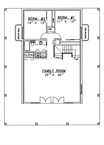 Basement Floor for House Plan #039-00308