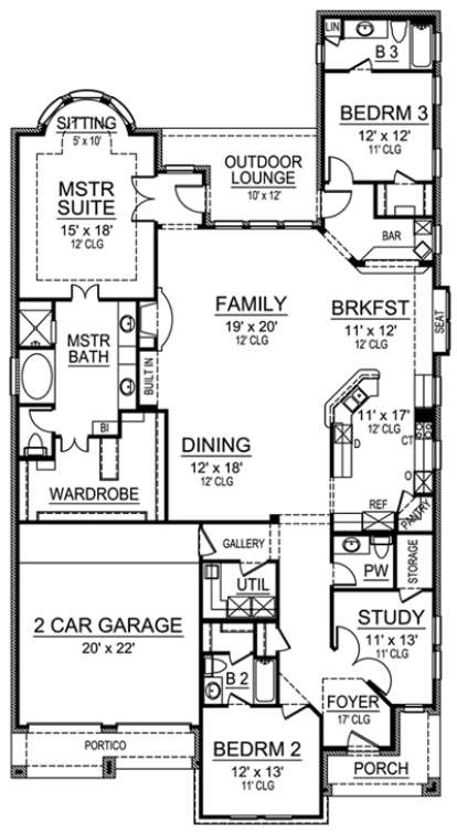Floorplan 1 for House Plan #5445-00042
