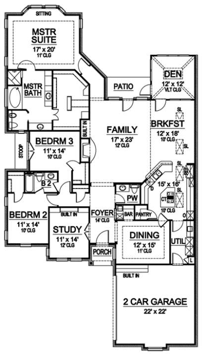 Floorplan1 for House Plan #5445-00045