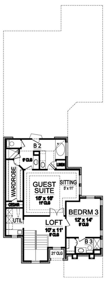 Floorplan 2 for House Plan #5445-00046