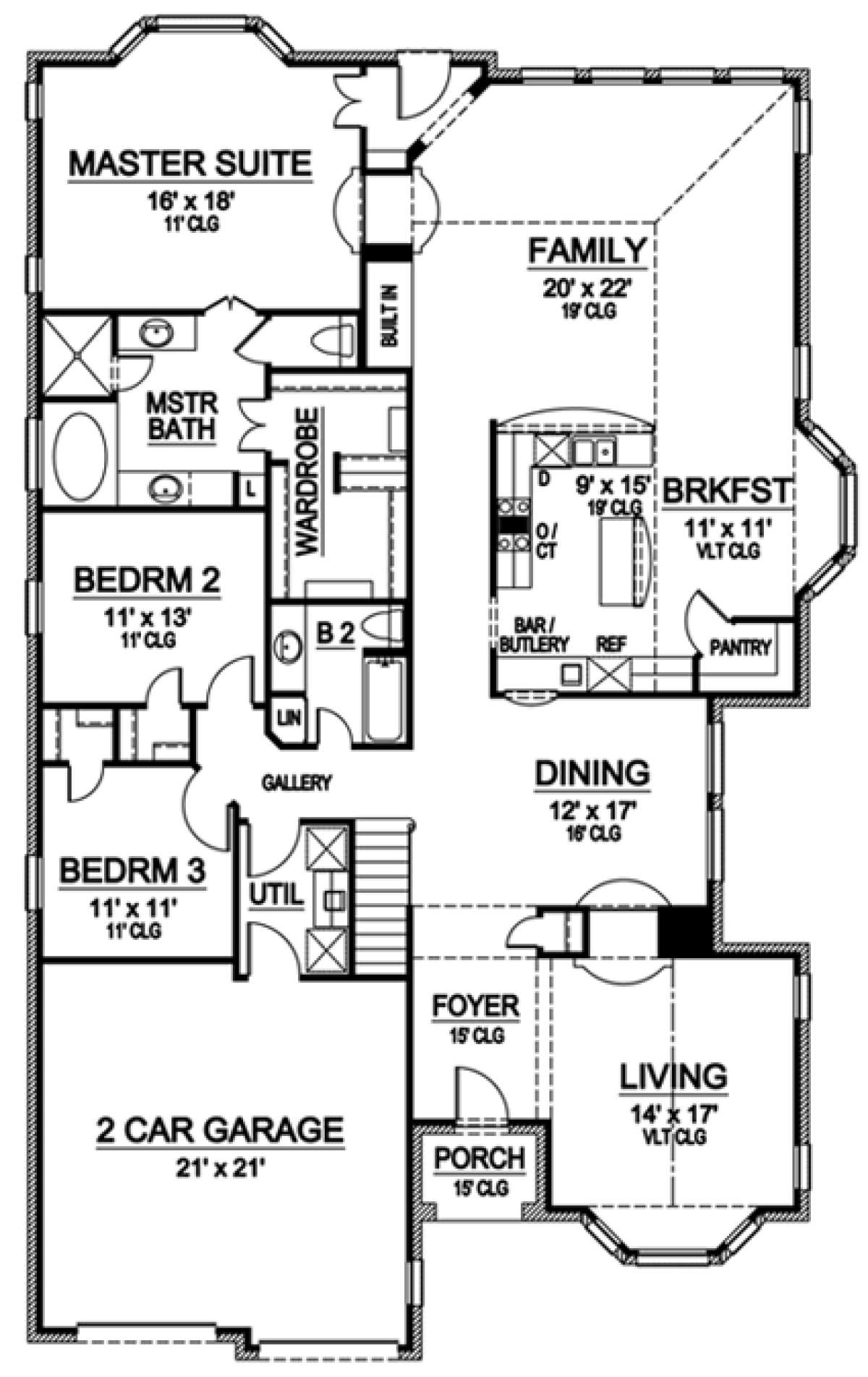 Floorplan 1 for House Plan #5445-00048