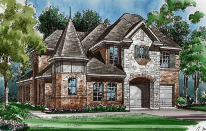 European House Plan #5445-00053 Elevation Photo