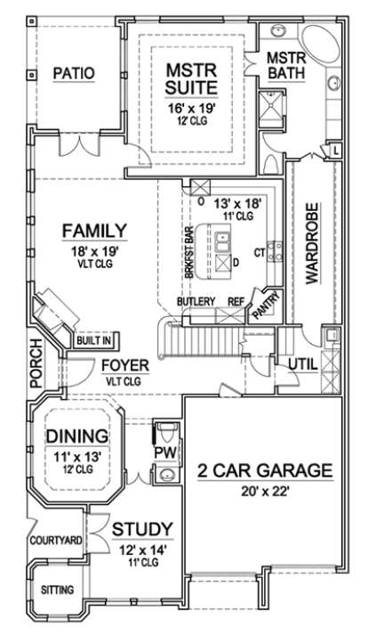 Floorplan 1 for House Plan #5445-00053