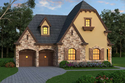 European House Plan #5445-00055 Elevation Photo