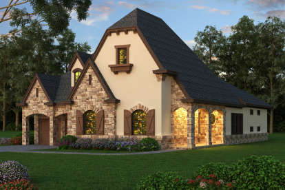 European House Plan #5445-00055 Elevation Photo