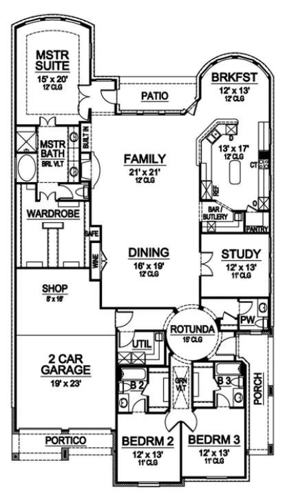 Floorplan 1 for House Plan #5445-00055