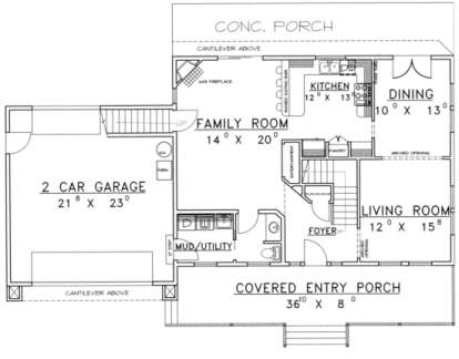 First Floor for House Plan #039-00310
