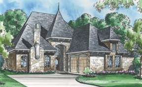 Luxury House Plan #5445-00057 Elevation Photo