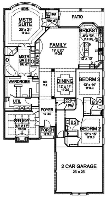 Floorplan1 for House Plan #5445-00057
