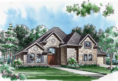 European House Plan #5445-00059 Elevation Photo