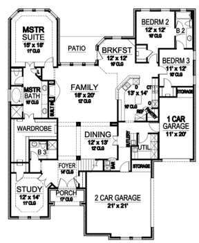 Floorplan 1 for House Plan #5445-00059