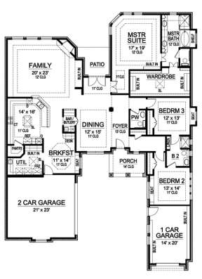Floorplan 1 for House Plan #5445-00061