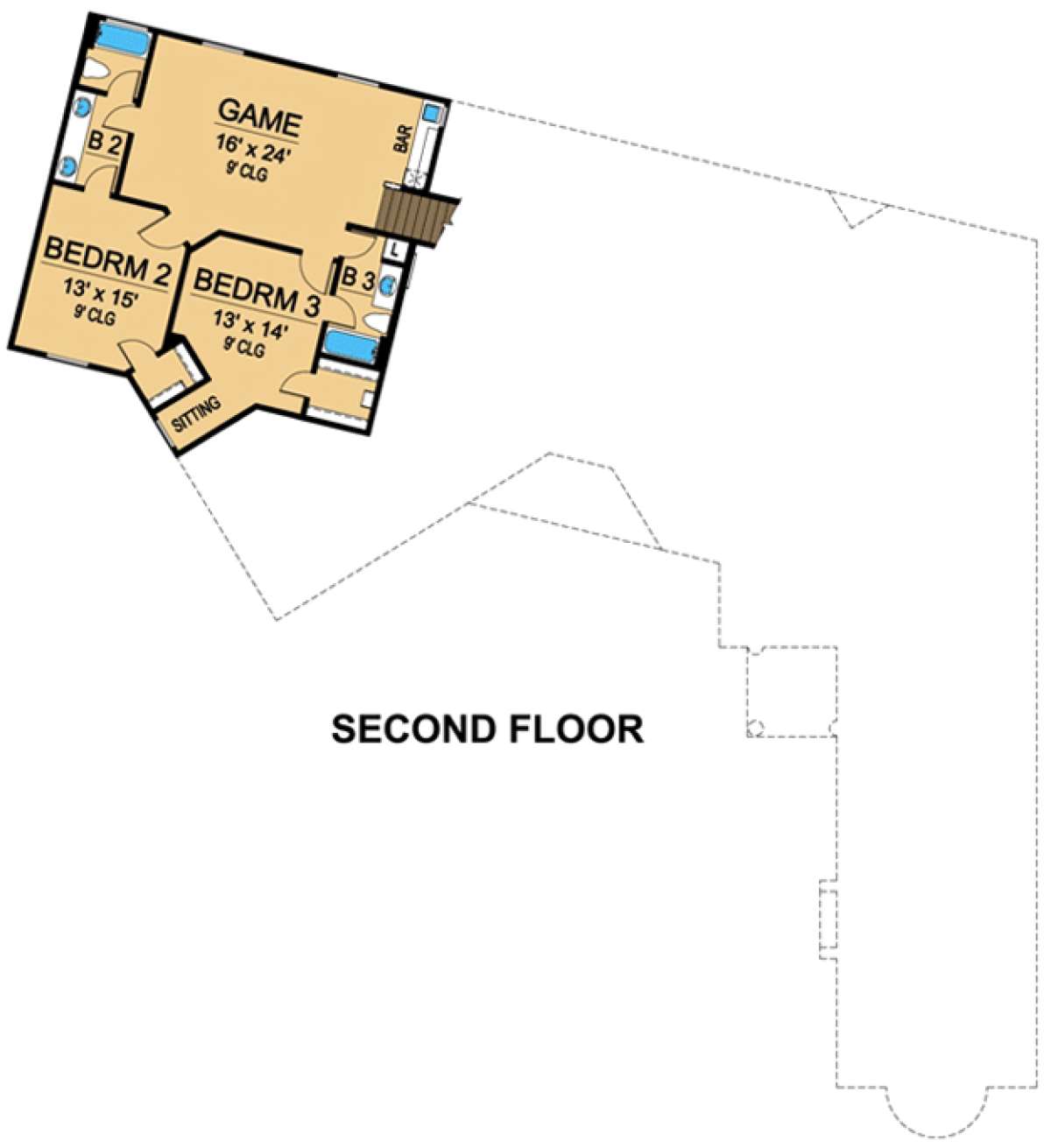 Floorplan 2 for House Plan #5445-00065
