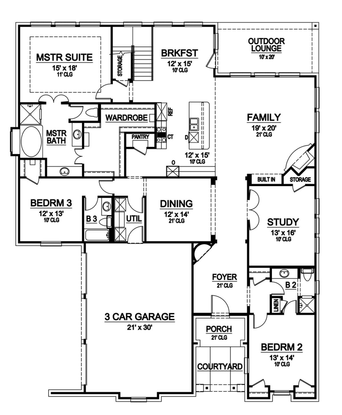 Floorplan 1 for House Plan #5445-00068