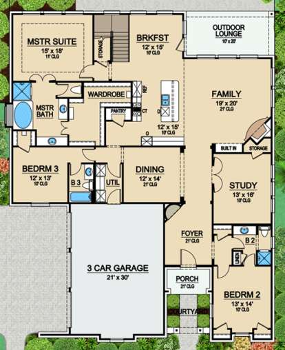 Floorplan 1 for House Plan #5445-00069