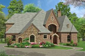 Luxury House Plan #5445-00070 Elevation Photo