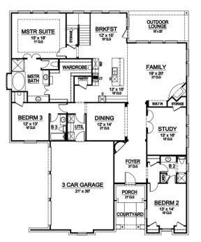 Floorplan 1 for House Plan #5445-00070