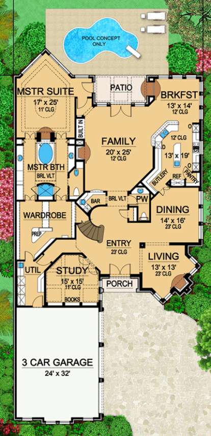 Floorplan 1 for House Plan #5445-00071