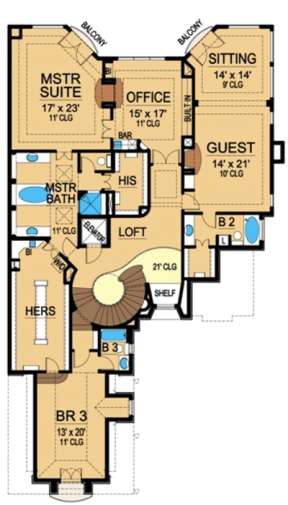 Floorplan 2 for House Plan #5445-00072