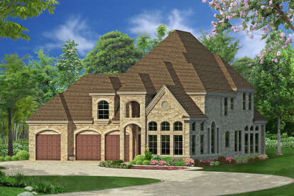 Luxury House Plan #5445-00075 Elevation Photo